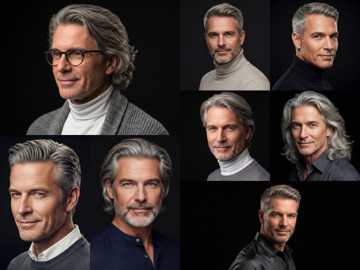 Coiffures pour hommes aux cheveux gris
