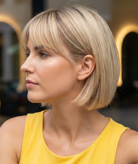 Carr&eacute; lisse pour cheveux blonds