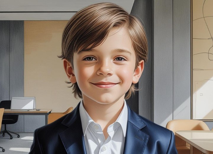 Coiffure mi-longue pour petits garçons 