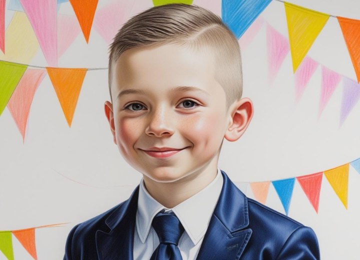 Cheveux courts et soignés pour petits garçons 