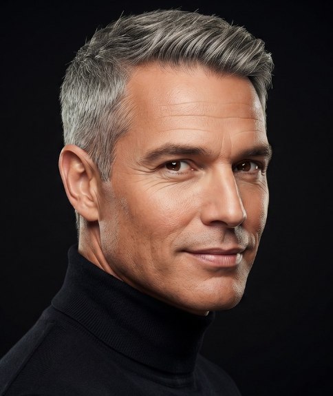 Couleur de cheveux poivre et sel pour hommes