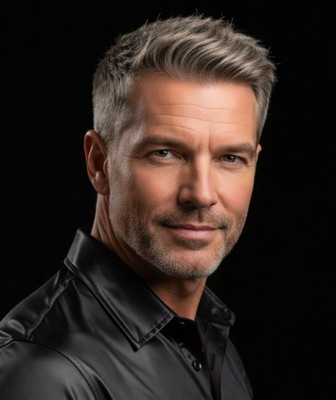 Coupe dynamique pour hommes aux cheveux gris