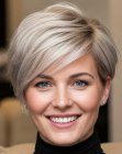 Coupe pixie blond platine