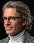 Style mi-long pour hommes aux cheveux gris