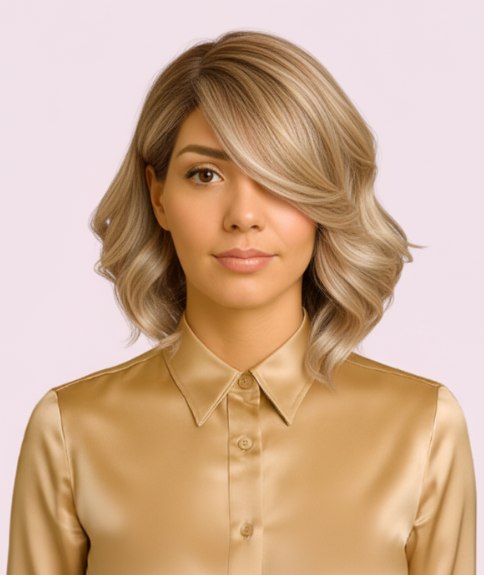 Carr&eacute; ondul&eacute; mi-long