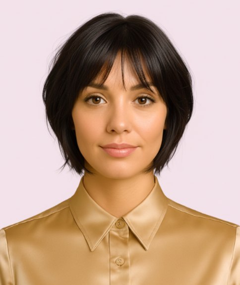 Carr&eacute; effil&eacute; pour cheveux fonc&eacute;s