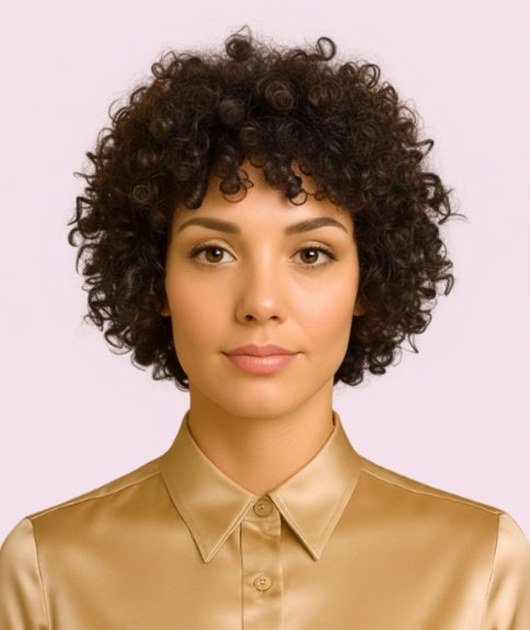 Coiffure boucl&eacute;e mi-longue