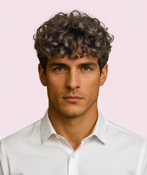 Coupe moderne pour homme aux cheveux boucl&eacute;s