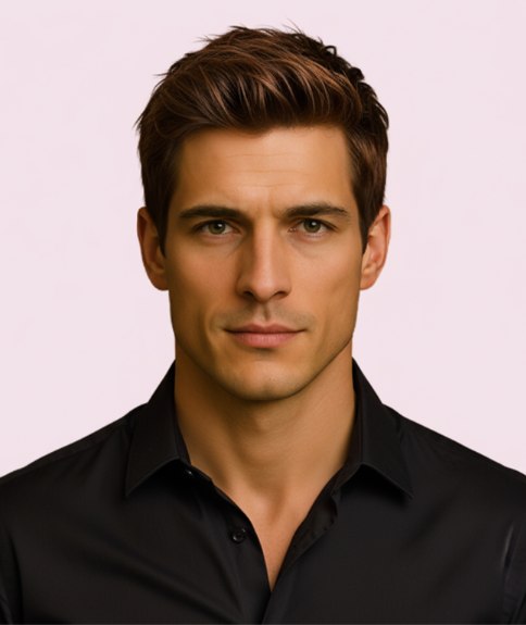 Coiffure masculine dynamique avec aspect coiff&eacute;-d&eacute;coiff&eacute;