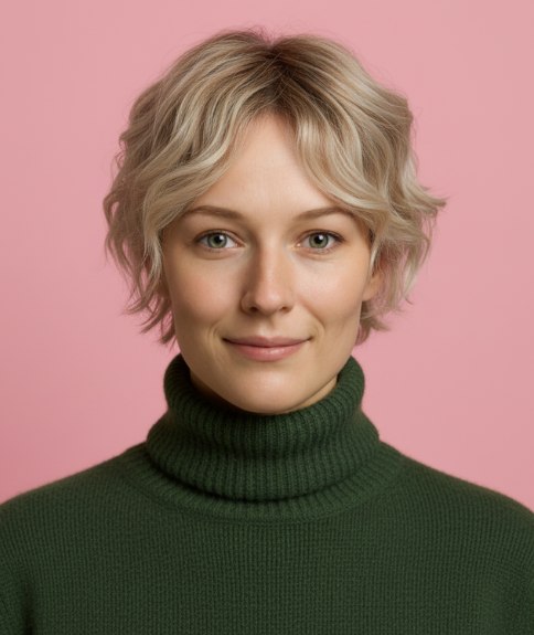 Coupe courte moderne wash-and-go avec d&eacute;grad&eacute; progressif