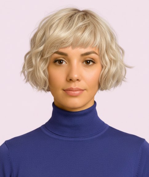 Carr&eacute; court &agrave; effet d&eacute;coiff&eacute; et pointes effil&eacute;es