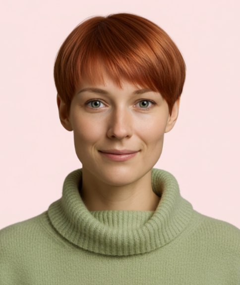 Belle coiffure courte avec d&eacute;grad&eacute; et forme arrondie