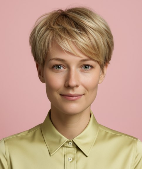 Coupe courte &eacute;quilibrant audace et f&eacute;minit&eacute;