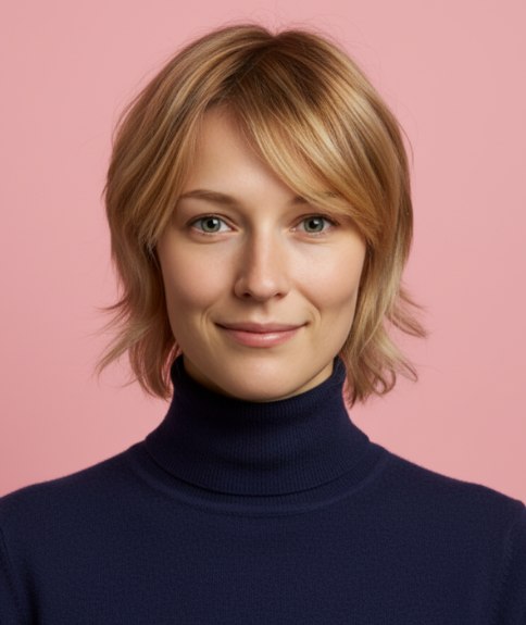 Carr&eacute; &eacute;bouriff&eacute; juste sous le menton avec d&eacute;grad&eacute;