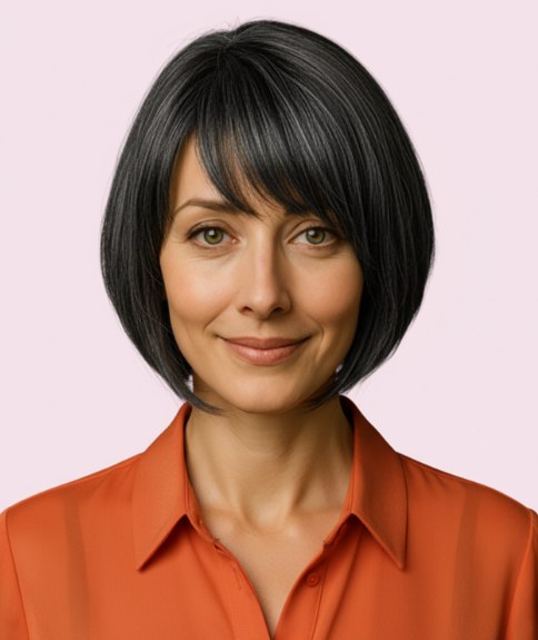 Carr&eacute; moderne, ni trop court ni trop long, lisse et structur&eacute;