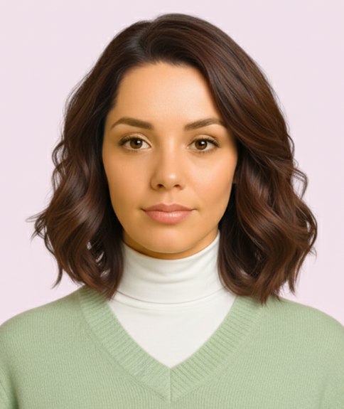 Coiffure mi-longue ondul&eacute;e avec beau mouvement