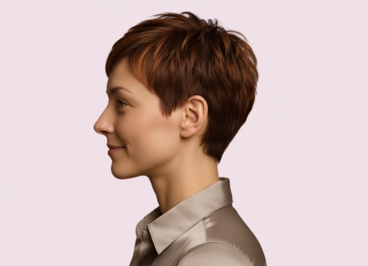Coupe pixie avec beaucoup de texture