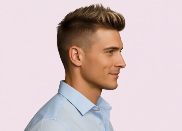 Cheveux avec houppette pour homme