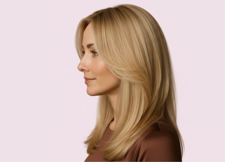 Coiffure féminine traditionnelle longue – Vue de côté