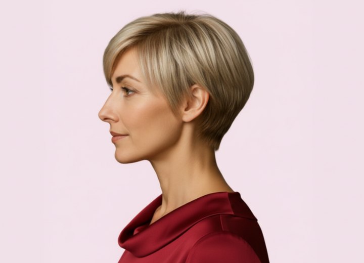 Cheveux courts &agrave; effet rajeunissant &ndash; Vue de c&ocirc;t&eacute;