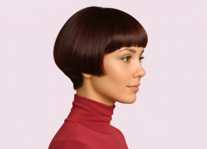 Coupe courte aux lignes pures et nettes &ndash; Vue de c&ocirc;t&eacute;