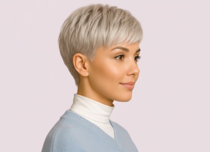 Coiffure courte pratique pour femmes &ndash; Vue de c&ocirc;t&eacute;