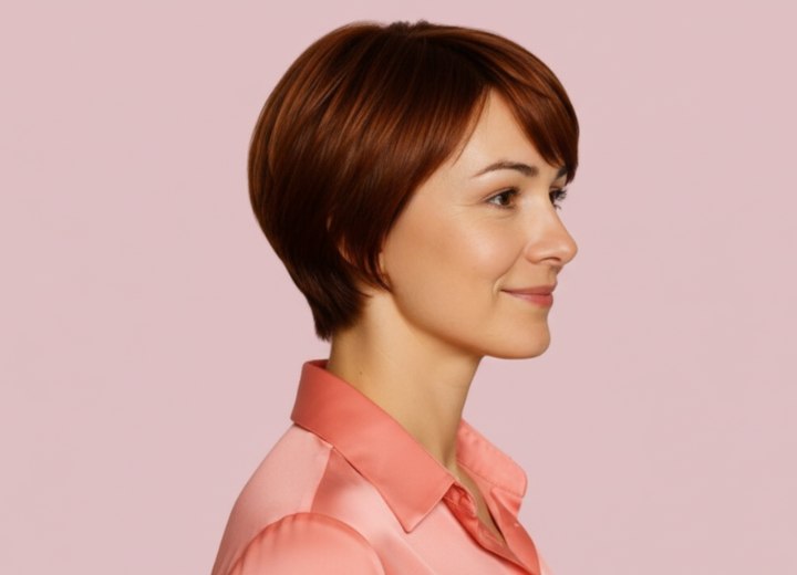 Cheveux très courts au carré – Vue de côté