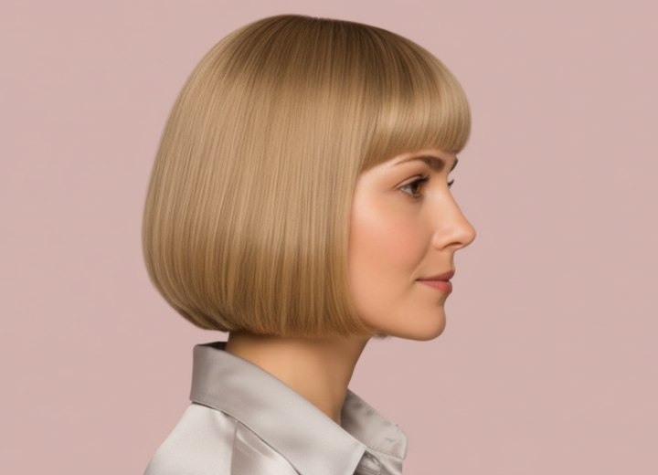 Coupe au carré à la silhouette nette – Vue de côté