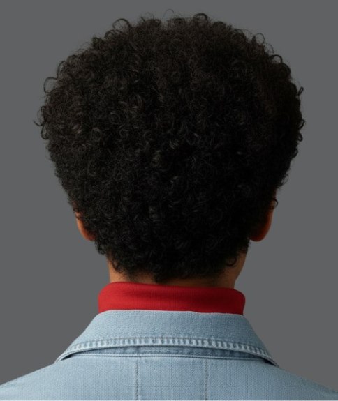 Coiffure courte pour cheveux noirs naturels &ndash; Vue de dos