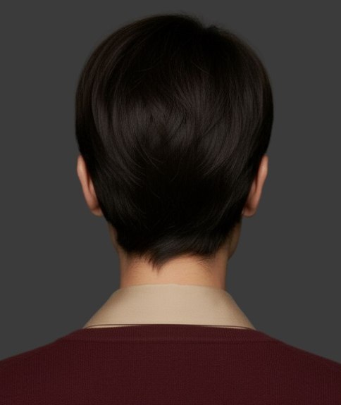 Coupe courte autour des oreilles et de la nuque &ndash; Vue de dos