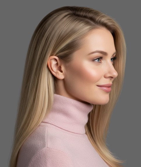 Coiffure longue classique et lisse