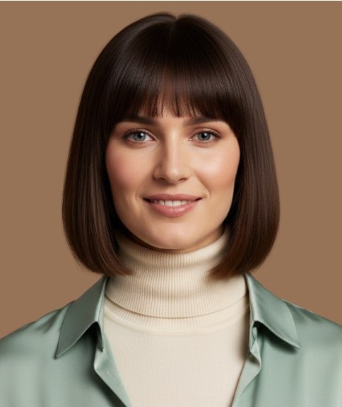 Carr&eacute; net coup&eacute; sous la m&acirc;choire