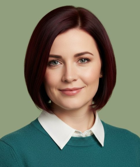 Carr&eacute; sous le menton avec raie sur le c&ocirc;t&eacute;