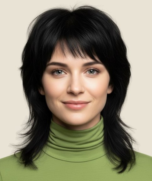 Coupe mulet f&eacute;minine avec frange