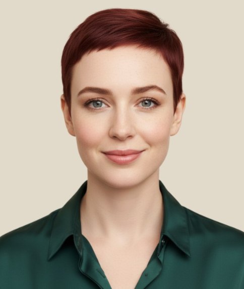 Coupe courte moderne avec nuque et c&ocirc;t&eacute;s courts pour femme