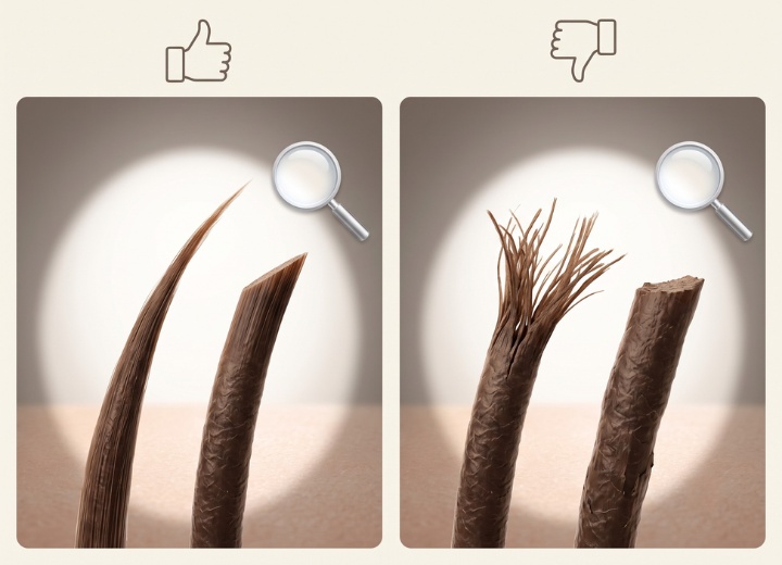 The difference between a new hair and a broken hair