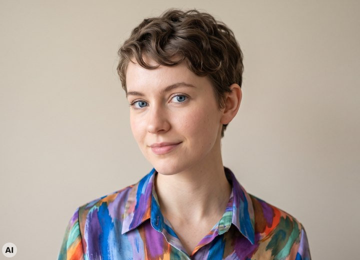 Short hair inspiration for women with wavy hair