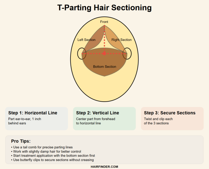Infographic - How to do t-sectioning for hair