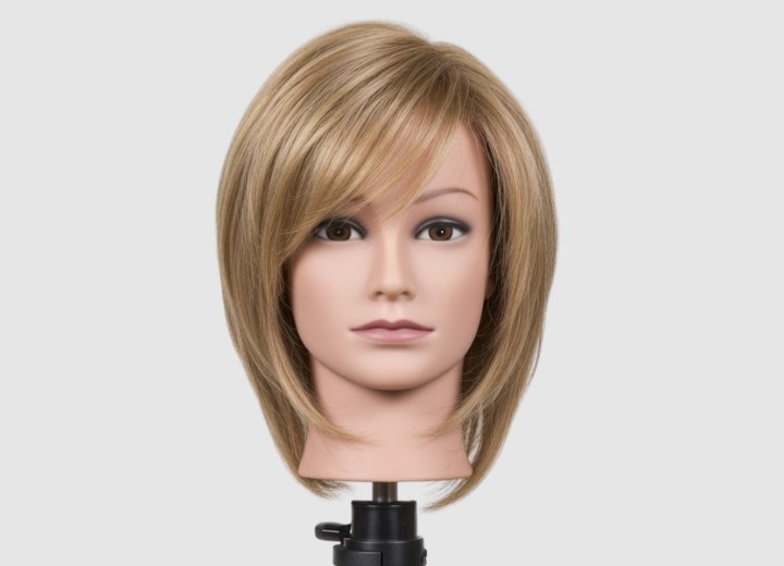 Long, razor-cut bob