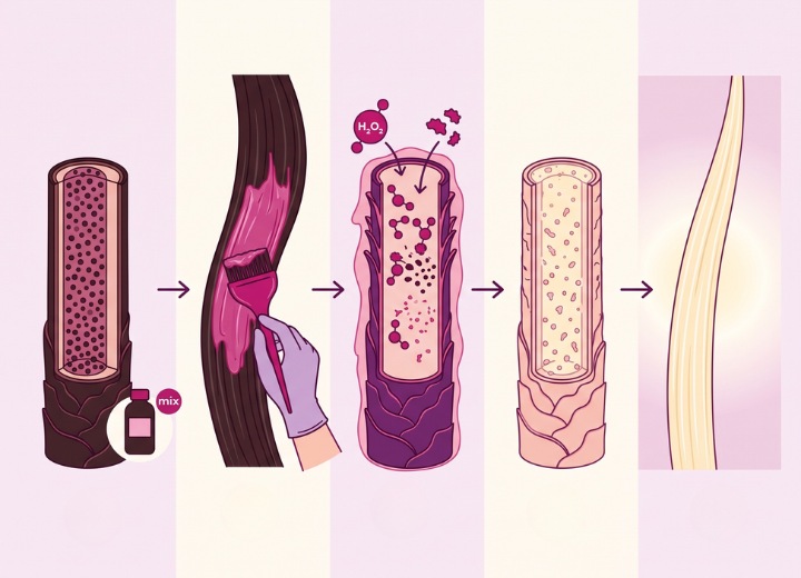 The hair bleaching process
