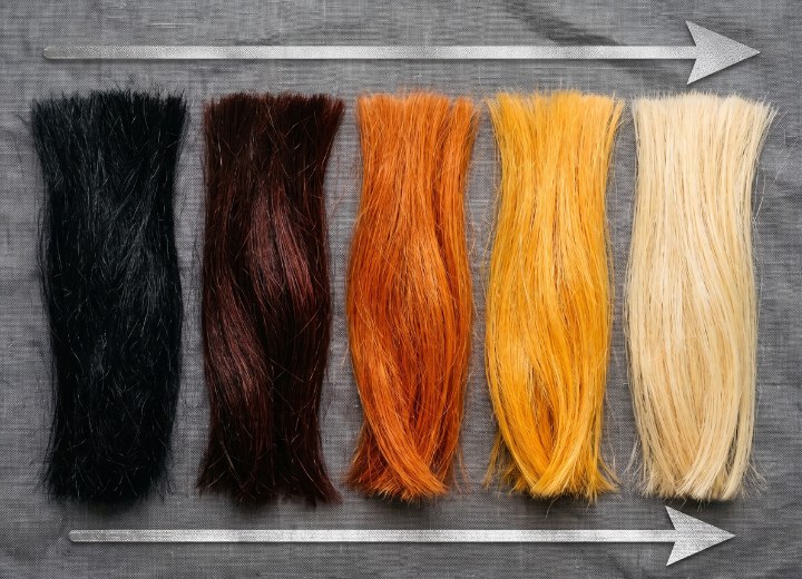 The hair bleaching stages