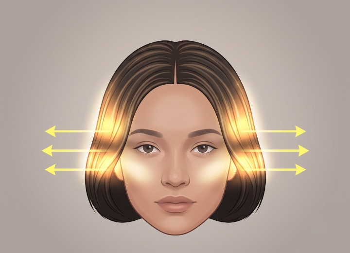 Highlights placement to create horizontal focus with your hair