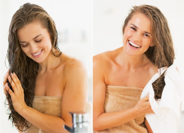 How to dry your hair with your fingers and a towel