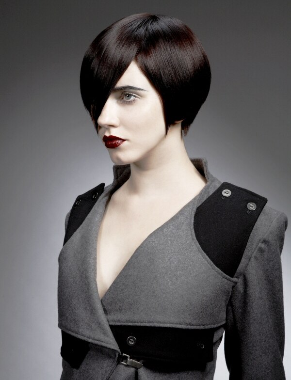 Daring short hairstyles with rounded lines and strongly controlled styling