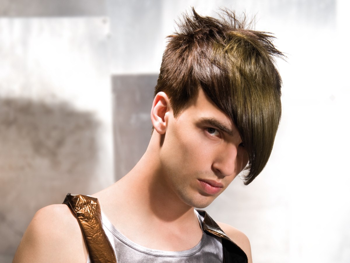 man with trendy modern hairstyle