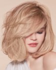 long blonde bob with volume
