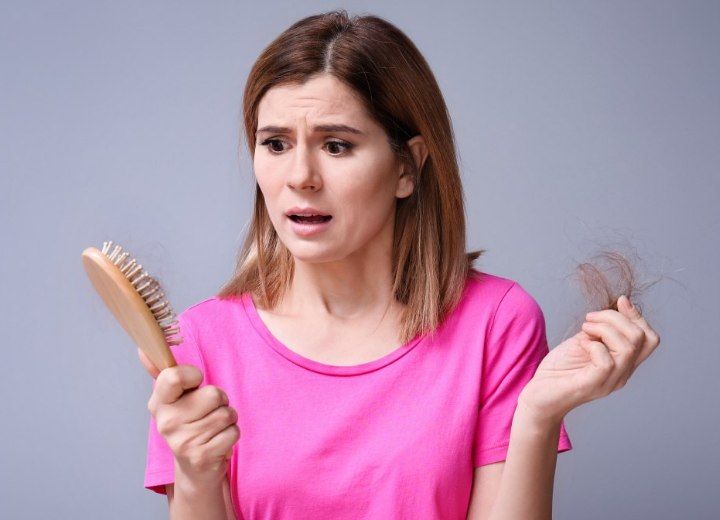 Woman with damaged hair