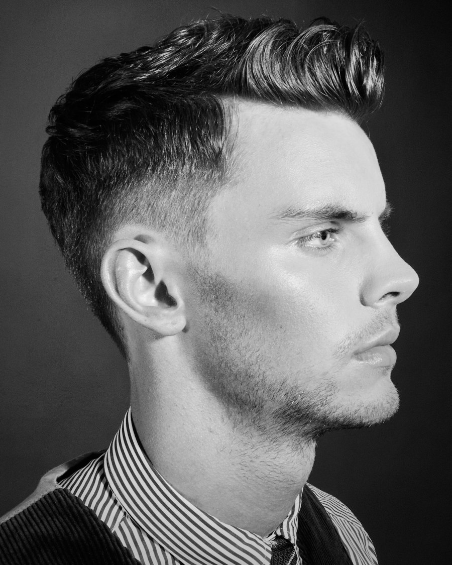 Slicked Back with Mid Fade-50 Short Hairstyles For Men – Unique & Neat Styles
