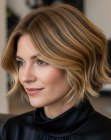 Wavy angled bob