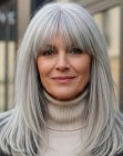 Long style for gray hair